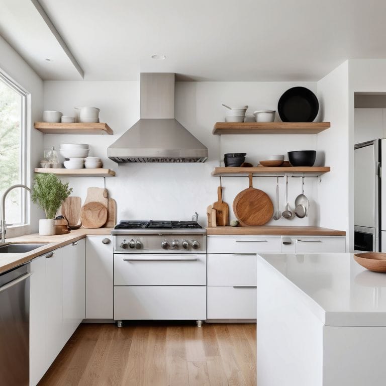 Minimalist kitchen essentials in modern space