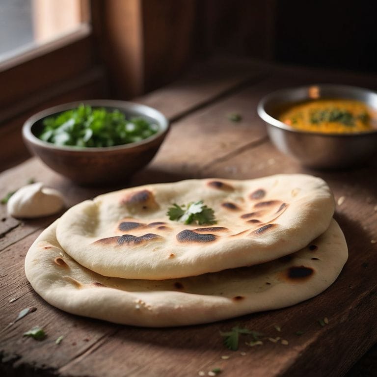 Freshly baked Naan bread