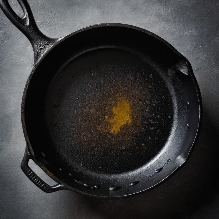 Seasoning a cast iron pan
