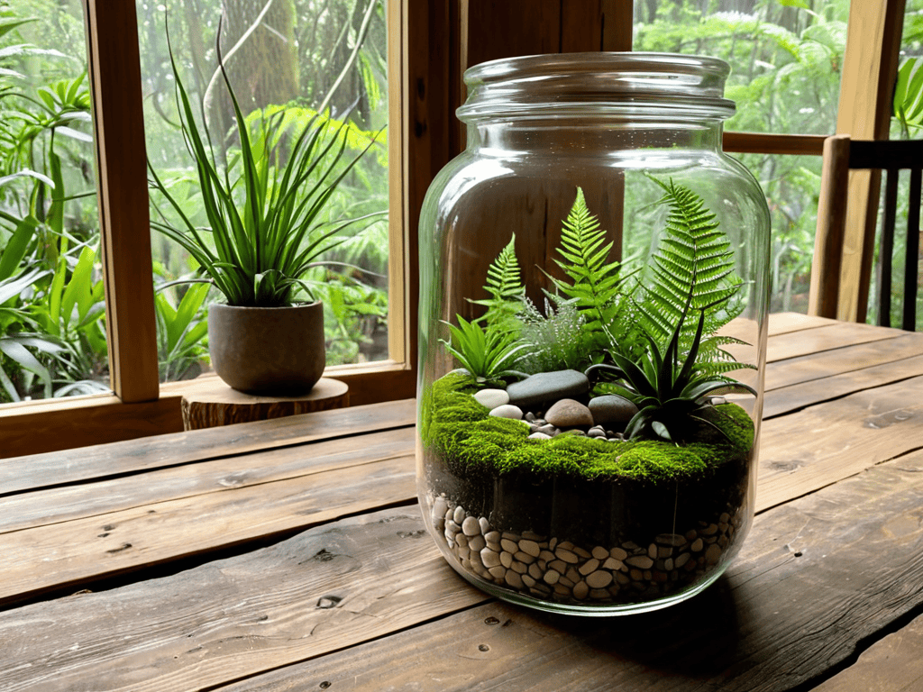 Making a Terrarium in glass jar