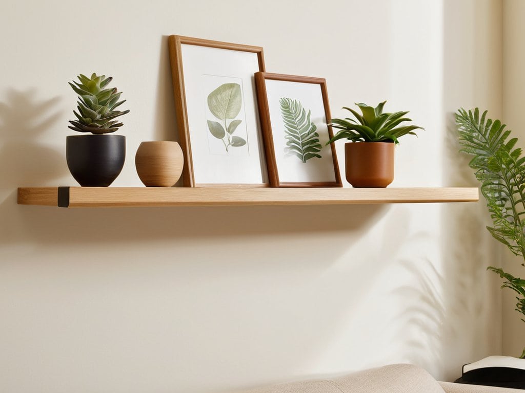 DIY floating wood shelves installation